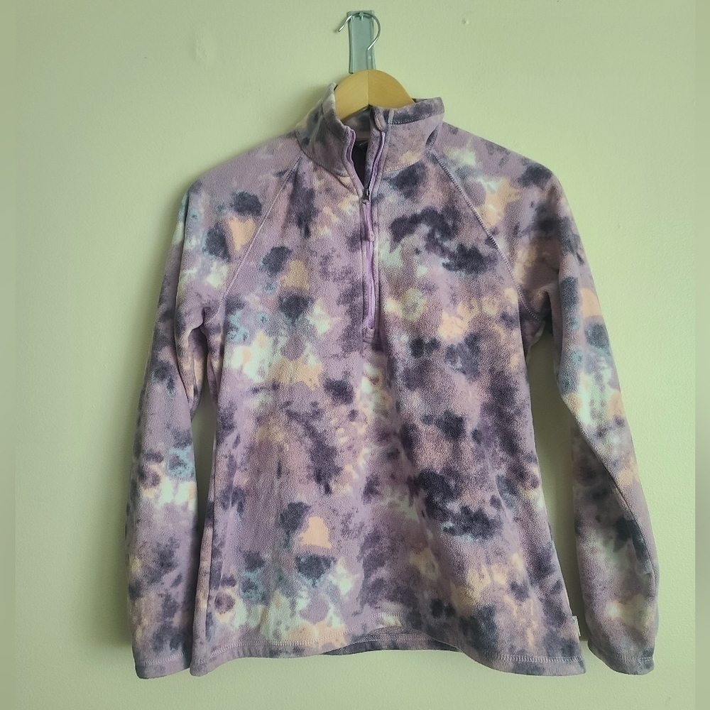 Eddie Bauer Jacket Purple Tie Dye Raglan Sleeve 1/4 Zip sz m - Picture 5 of 7